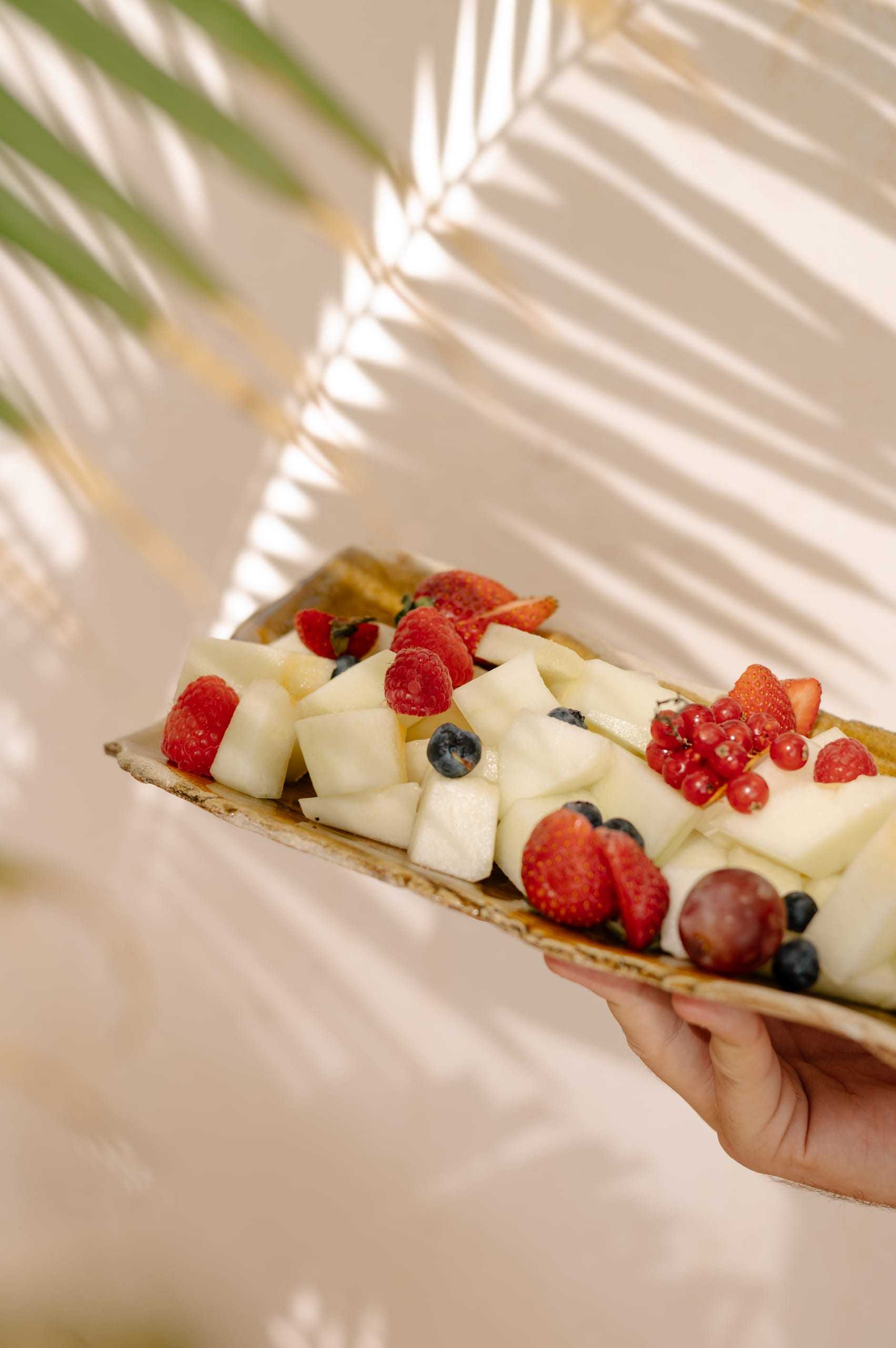 Tray of fresh fruit