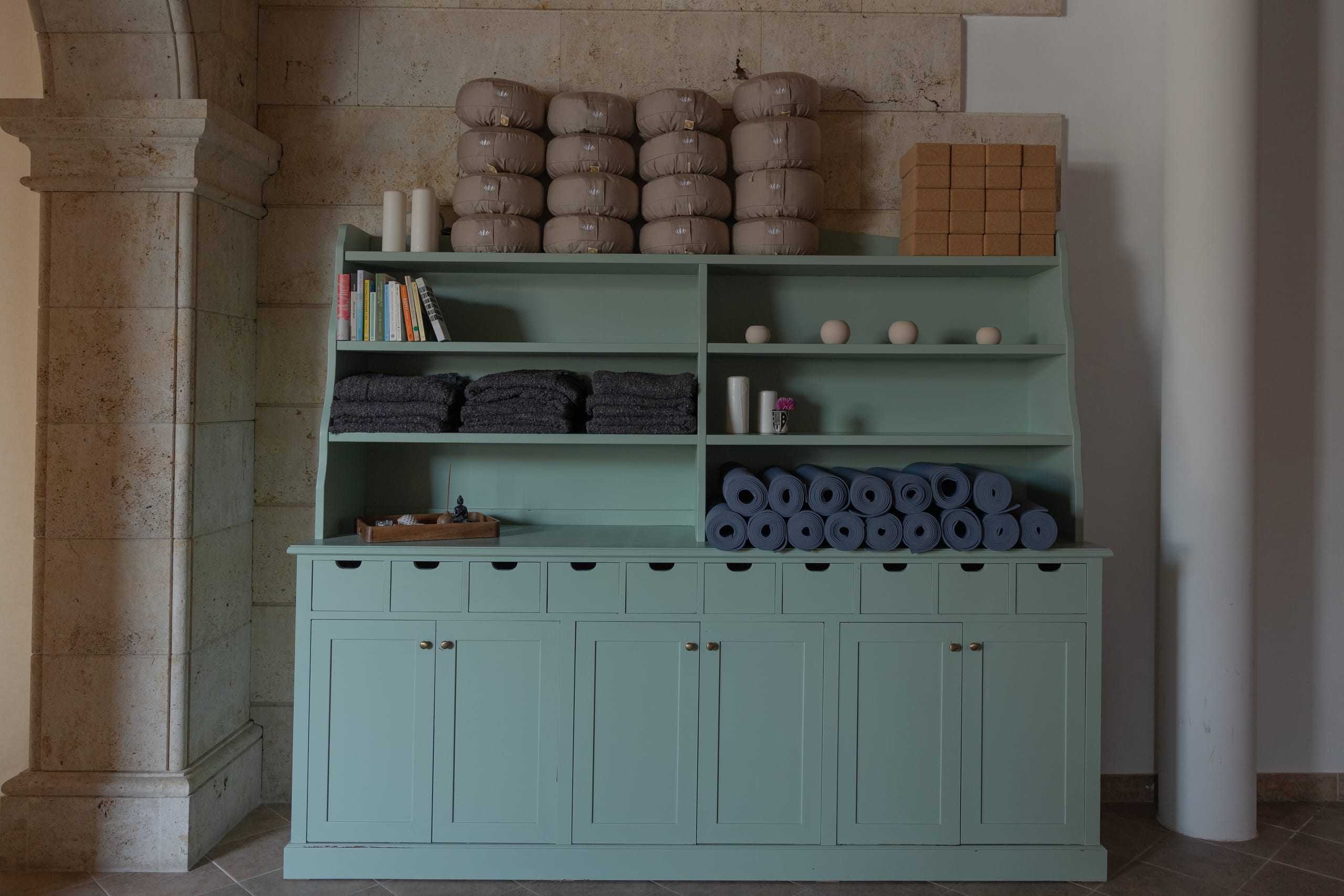 Cabinet with yoga props